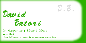 david batori business card